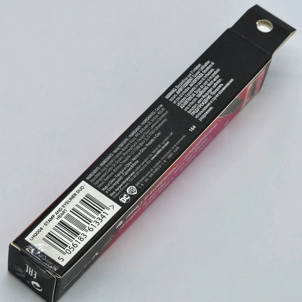 Lottie London Harley Quinn Jumbo Heart Stamp & Eyeliner Duo Black 3.5ml